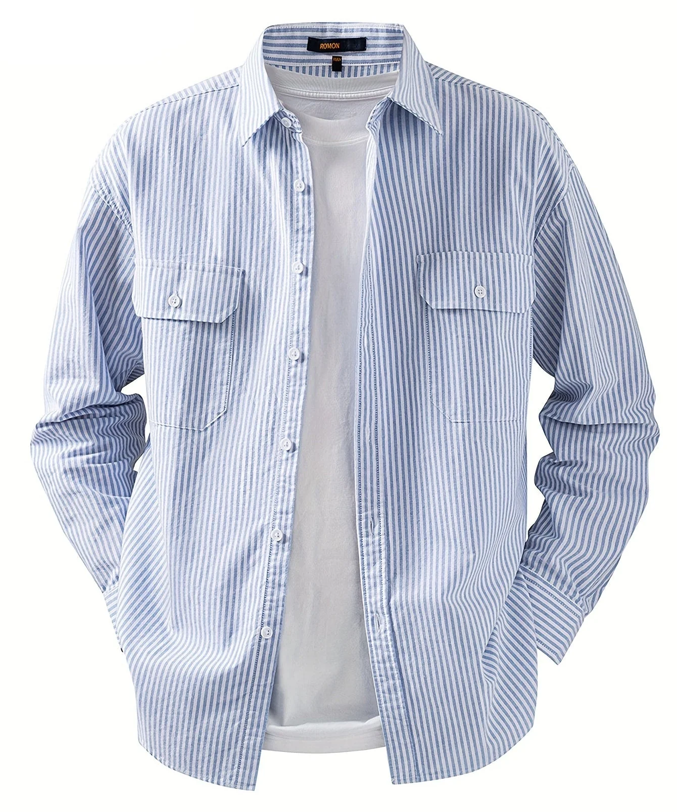 Chemise décontractée à rayures pour homme – Style polyvalent pour le quotidien et les loisirs - Image 2