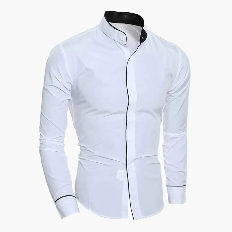Chemise élégante à col montant pour homme – Style moderne et ajusté, idéale pour le bureau ou les occasions spéciales - Image 3