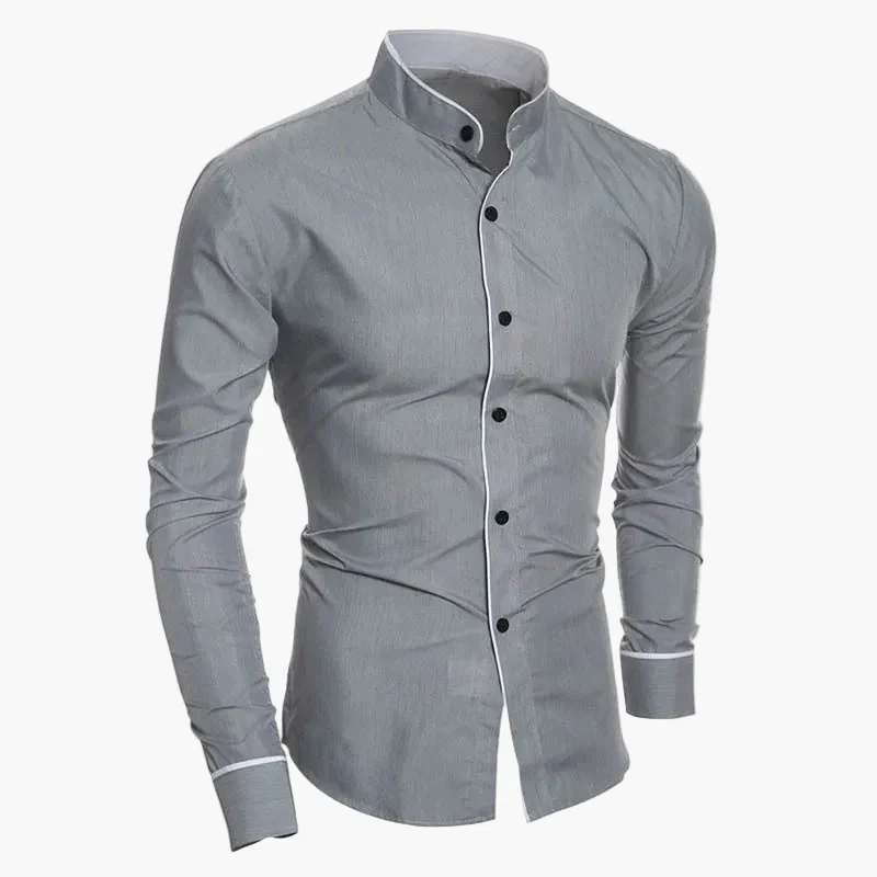 Chemise élégante à col montant pour homme – Style moderne et ajusté, idéale pour le bureau ou les occasions spéciales - Image 4