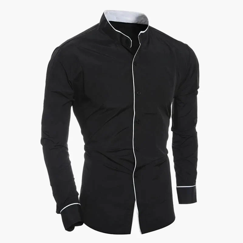 Chemise élégante à col montant pour homme – Style moderne et ajusté, idéale pour le bureau ou les occasions spéciales - Image 5