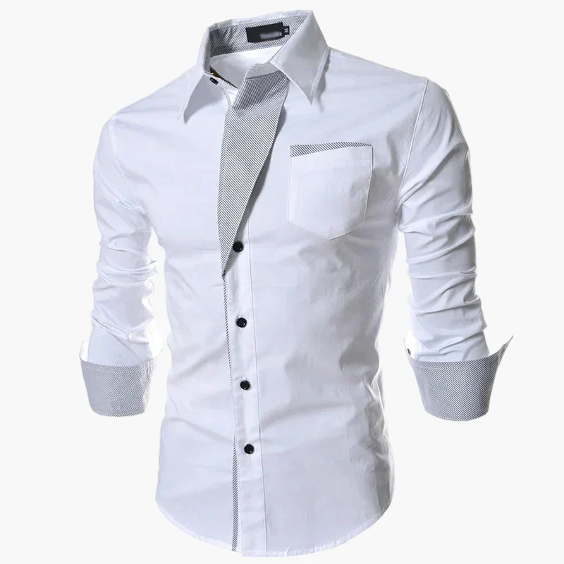 Chemise élégante habillée pour homme à manches longues style moderne - Image 5
