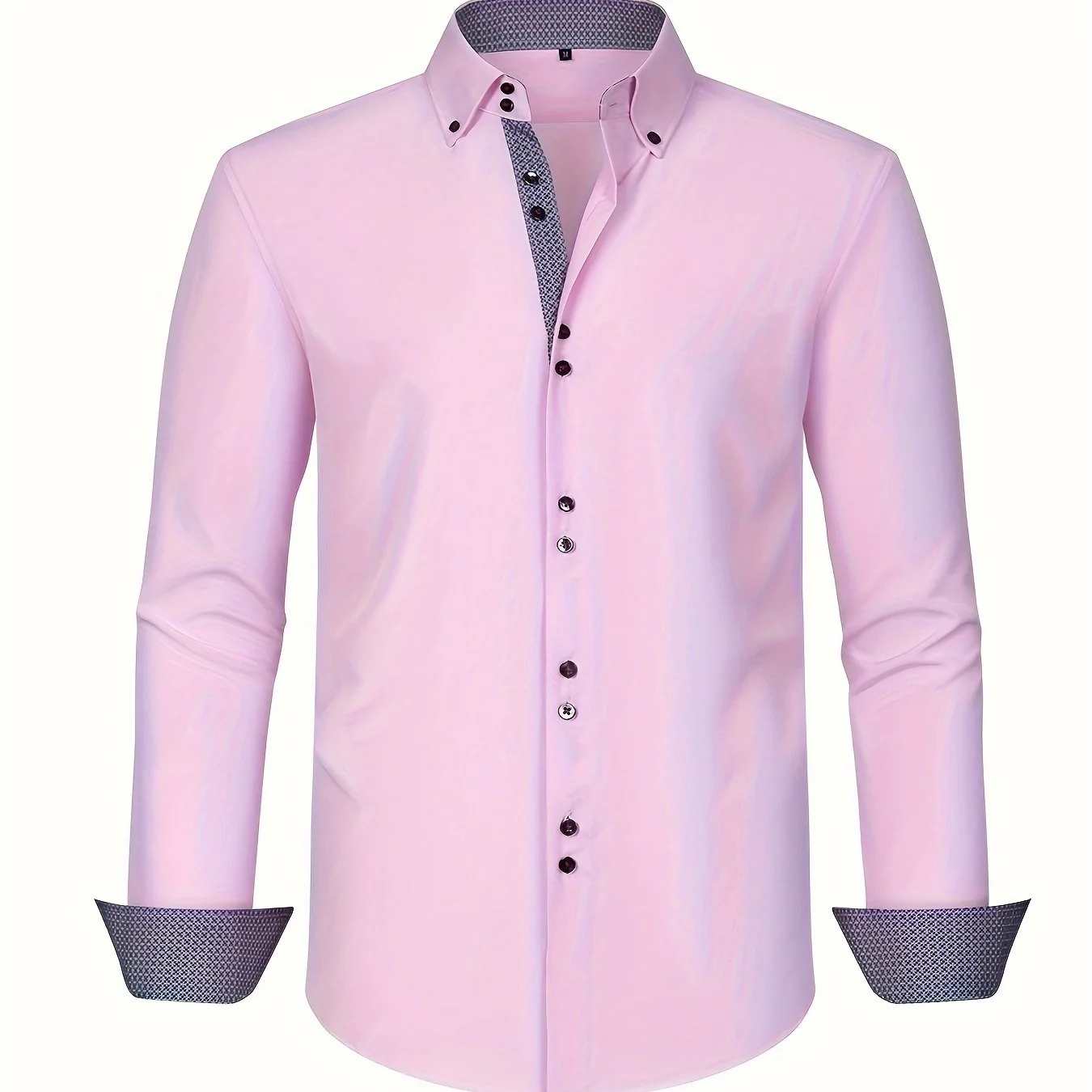 Chemise élégante homme manches longues style habillé bureau soirée - Image 12