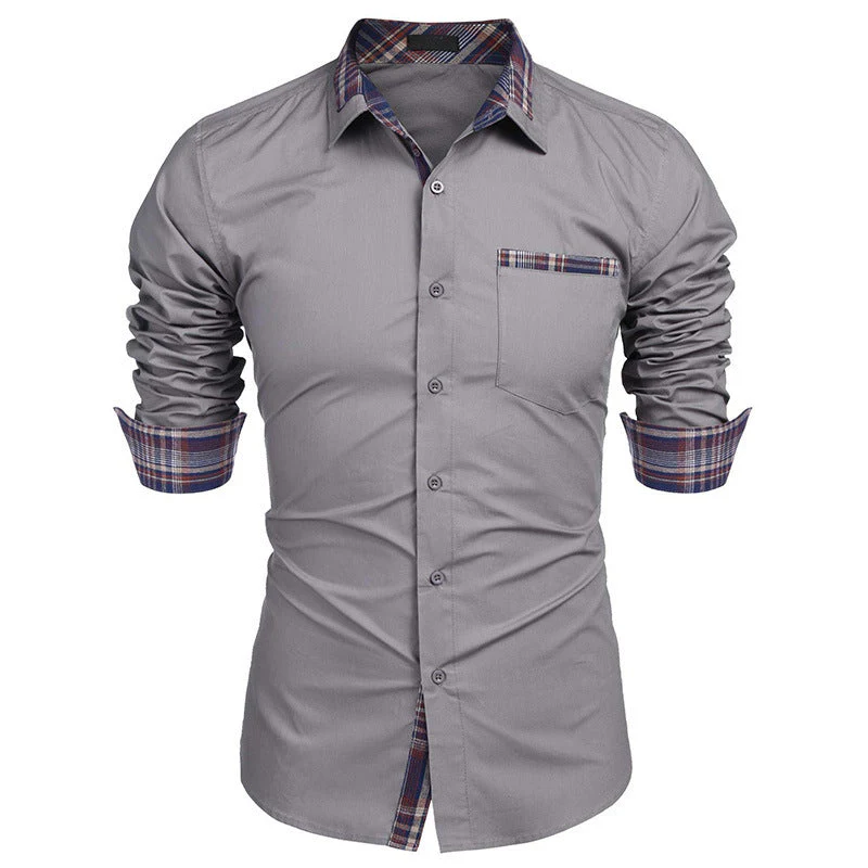 Chemise élégante homme style casual chic à col revers – Idéale pour bureau et sorties - Image 2