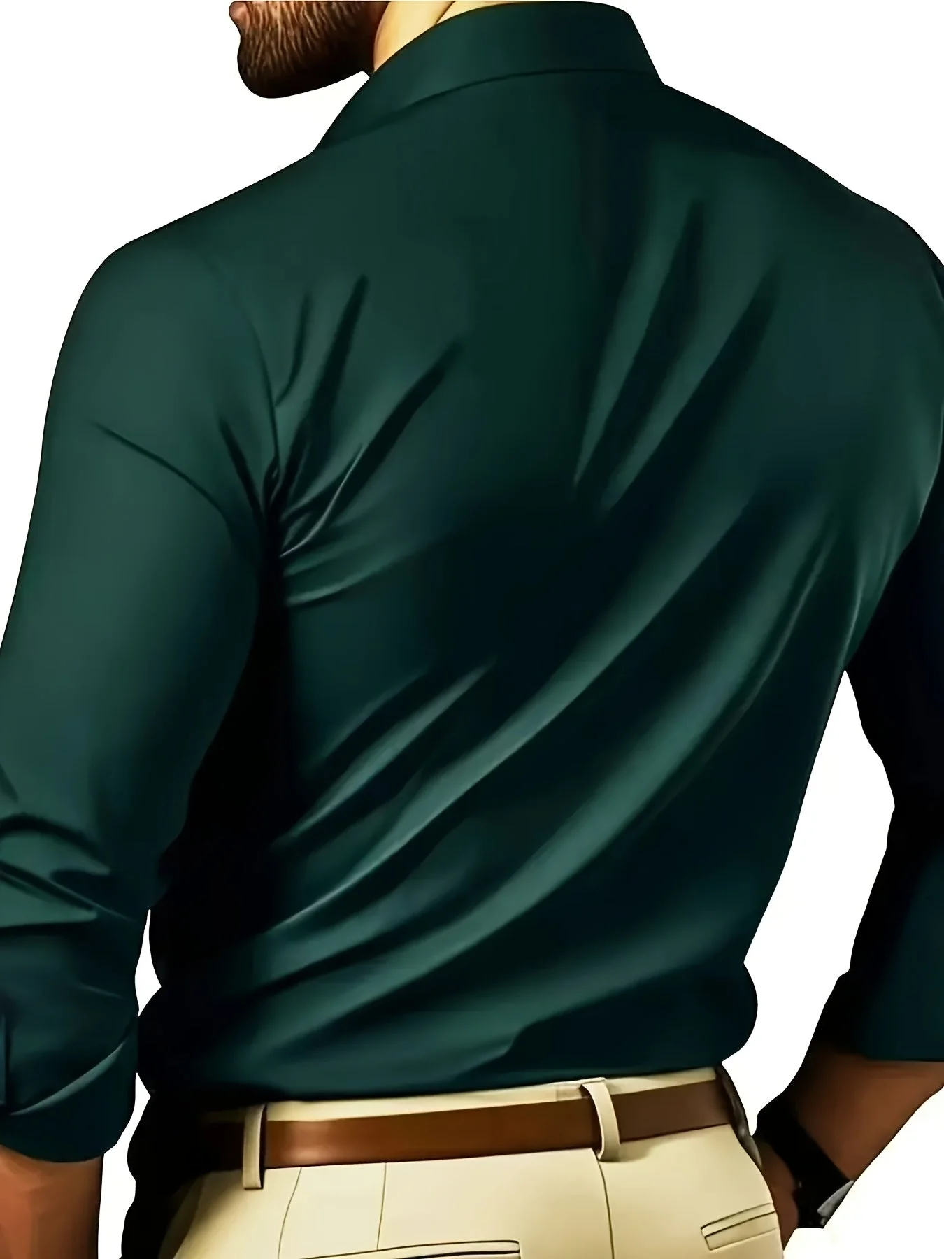 Chemise élégante à manches longues pour homme - Coupe ajustée, style business et urbain - Image 10