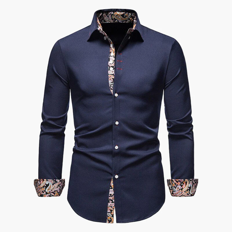 Chemise élégante à manches longues pour homme – Style moderne et raffiné pour occasions formelles et décontractées - Image 3