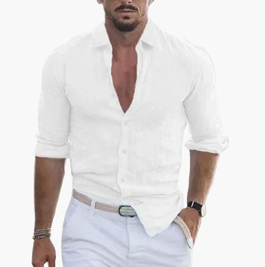Chemise d'Été Homme Élégante Décontractée – Manches Longues, Look Moderne, Idéale pour la Saison Chaude - Image 2