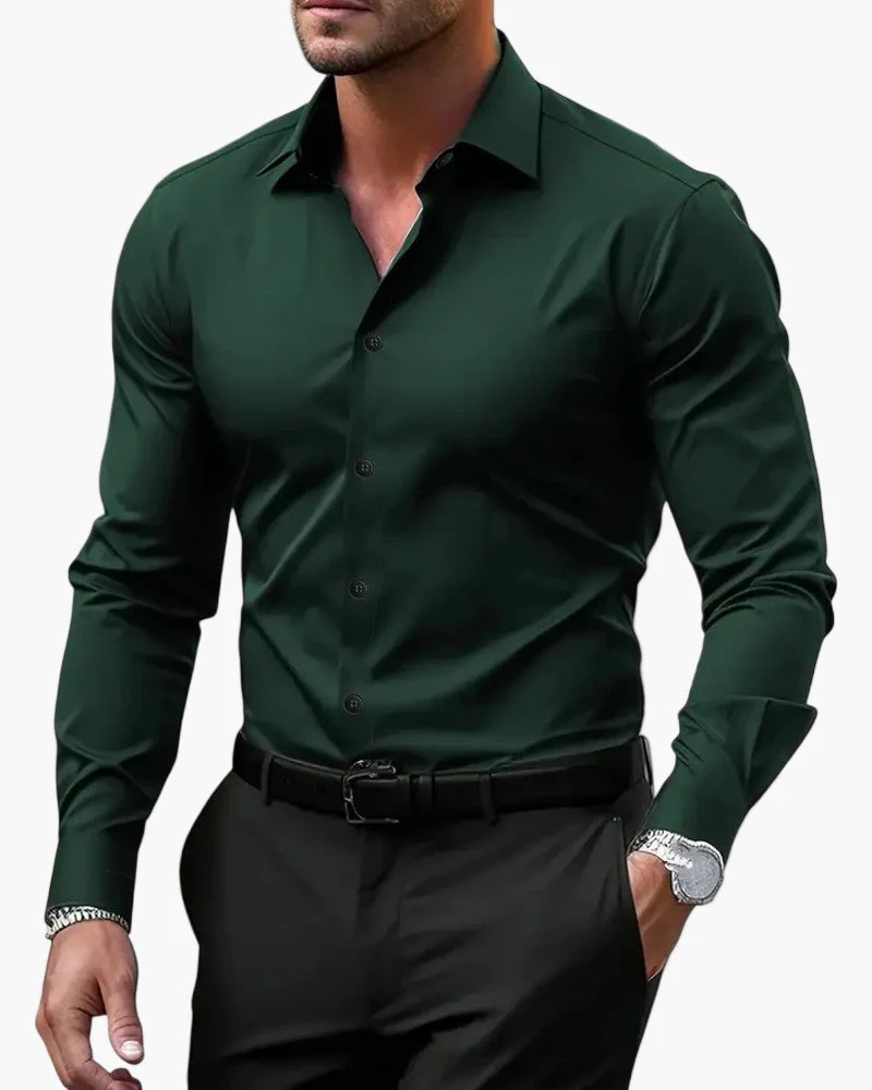 Chemise habillée homme à manches longues coupe ajustée style élégant pour occasions professionnelles et soirées - Image 5