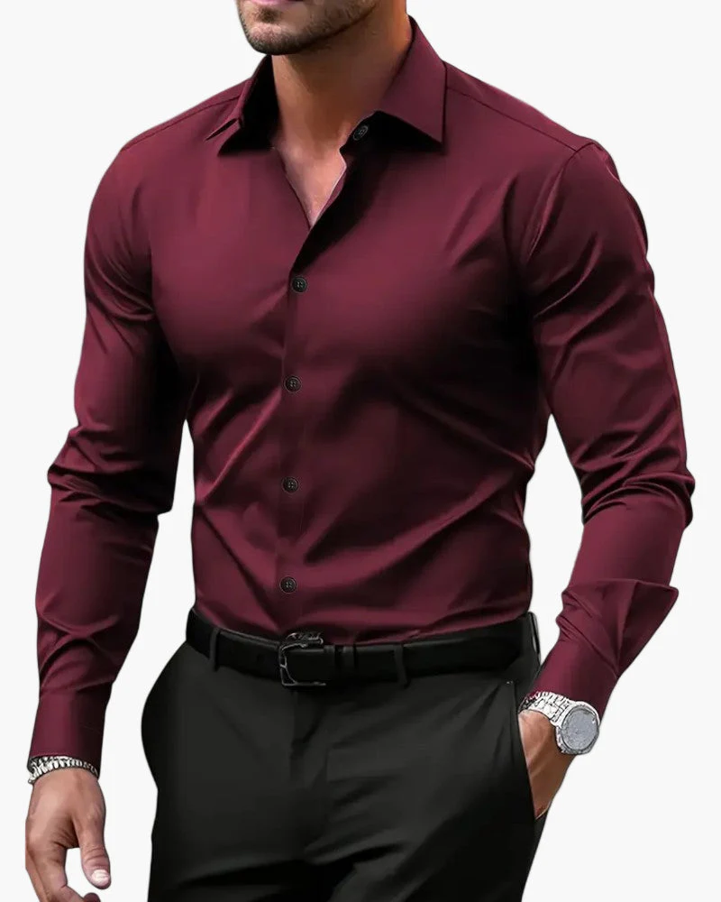 Chemise habillée homme à manches longues coupe ajustée style élégant pour occasions professionnelles et soirées - Image 6