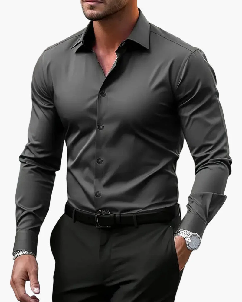 Chemise habillée homme à manches longues coupe ajustée style élégant pour occasions professionnelles et soirées - Image 7