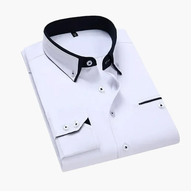 Chemise habillée homme style business élégante à manches longues - Image 2