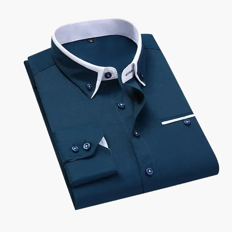 Chemise habillée homme style business élégante à manches longues - Image 3