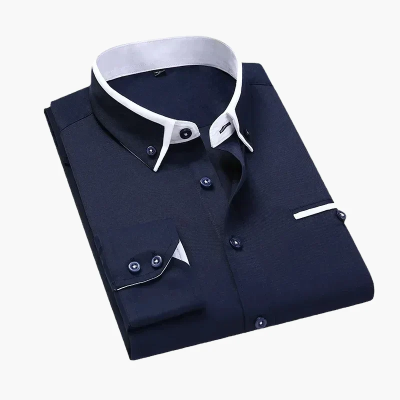 Chemise habillée homme style business élégante à manches longues - Image 6