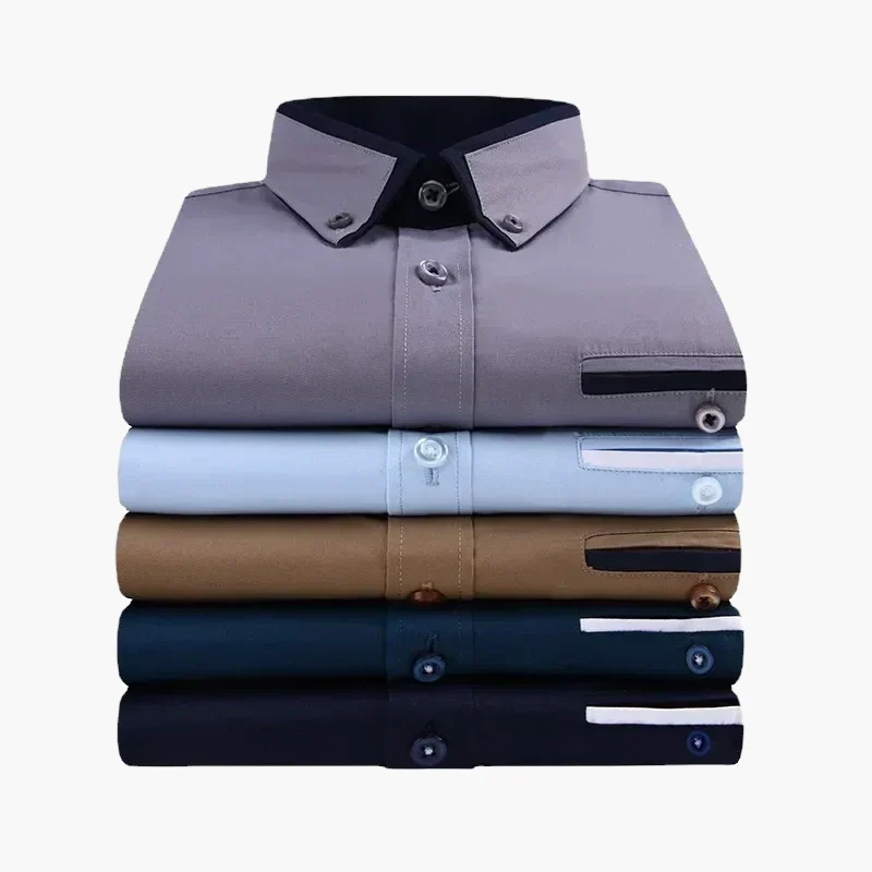 Chemise habillée homme style business élégante à manches longues - Image 8