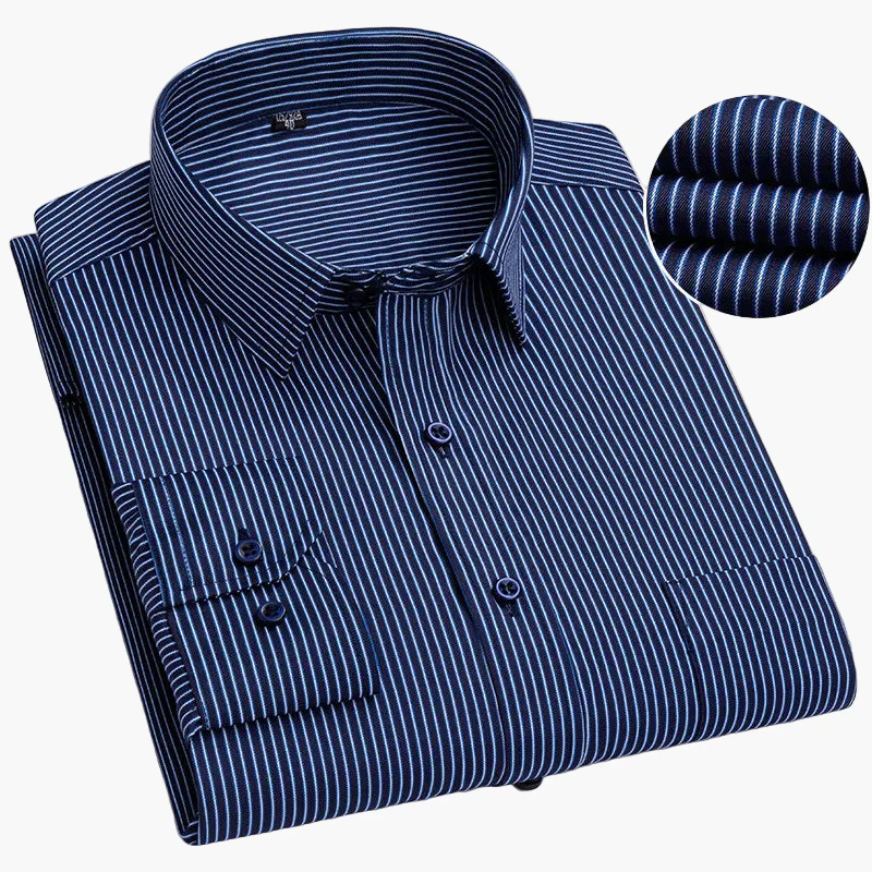 Chemise habillée à rayures pour homme - Élégance professionnelle et style moderne - Image 18
