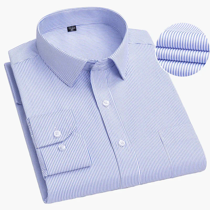Chemise habillée à rayures pour homme - Élégance professionnelle et style moderne - Image 19
