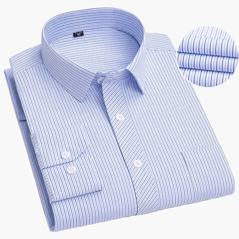 Chemise habillée à rayures pour homme - Élégance professionnelle et style moderne - Image 21