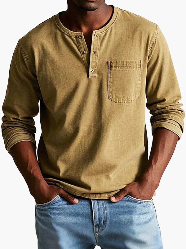 Chemise Henley à Manches Longues pour Homme – Style Décontracté et Élégant pour Toutes Occasions - Image 7