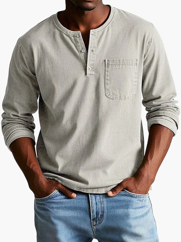 Chemise Henley à Manches Longues pour Homme – Style Décontracté et Élégant pour Toutes Occasions - Image 9