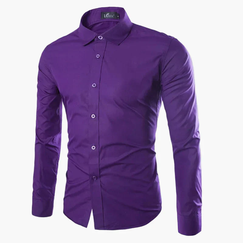 Chemise Homme Élégante Manches Longues Slim Fit pour Affaires et Loisirs - Image 16