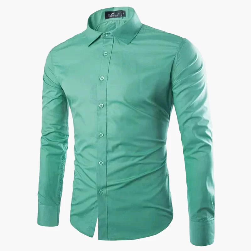 Chemise Homme Élégante Manches Longues Slim Fit pour Affaires et Loisirs - Image 3