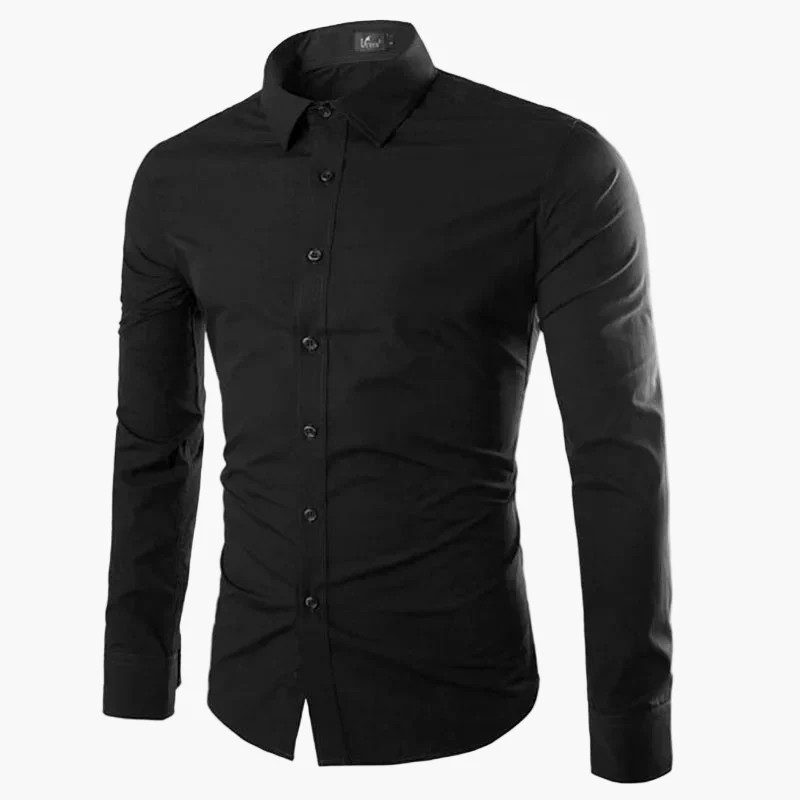 Chemise Homme Élégante Manches Longues Slim Fit pour Affaires et Loisirs - Image 4