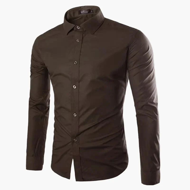 Chemise Homme Élégante Manches Longues Slim Fit pour Affaires et Loisirs - Image 9