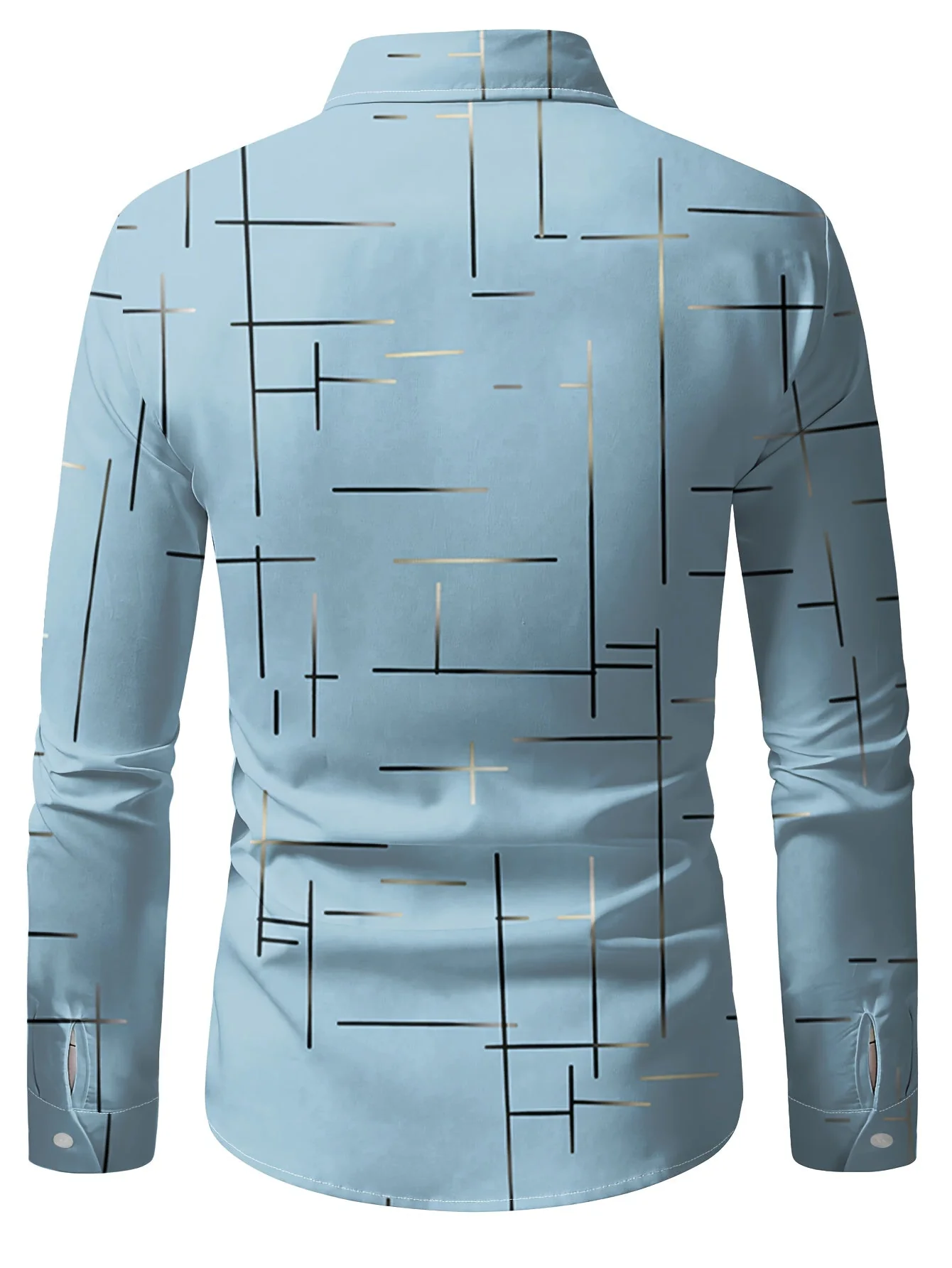 Chemise homme élégante à motif graphique, style casual business, idéale pour le printemps et l'automne - Image 2