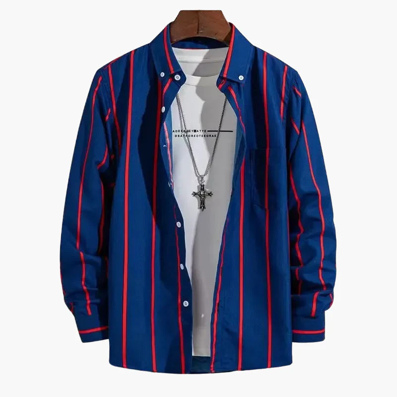 Chemise homme élégante à rayures style business casual – manches longues, tendance urbaine - Image 15