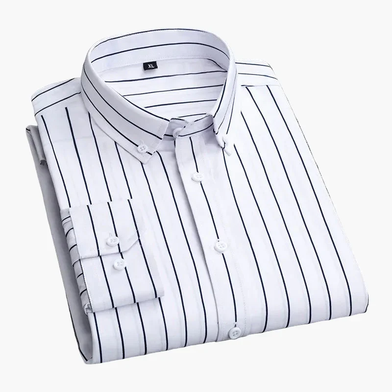 Chemise homme élégante à rayures style business casual – manches longues, tendance urbaine - Image 4