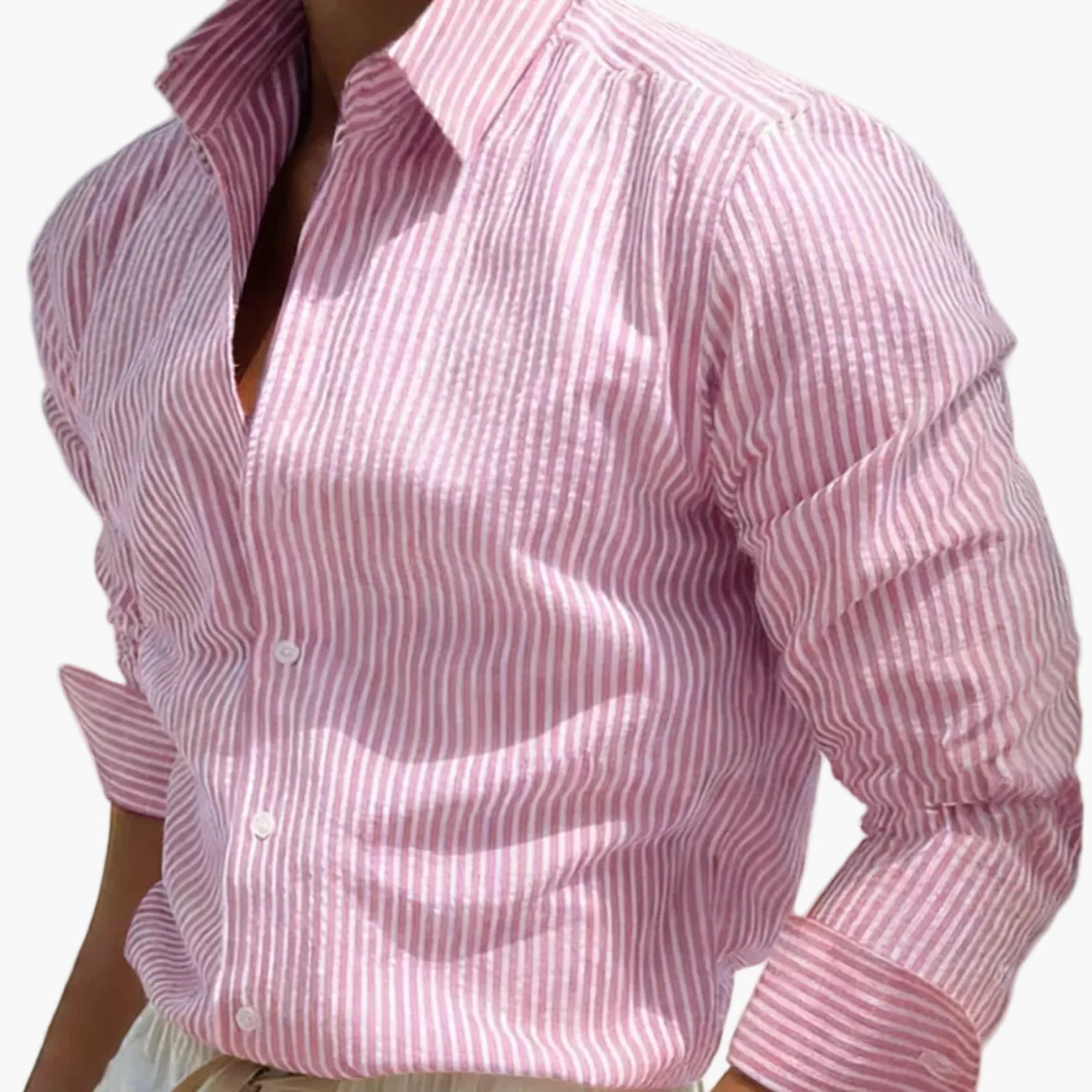 Chemise homme à rayures style décontracté pour la plage ou le bureau - Image 14
