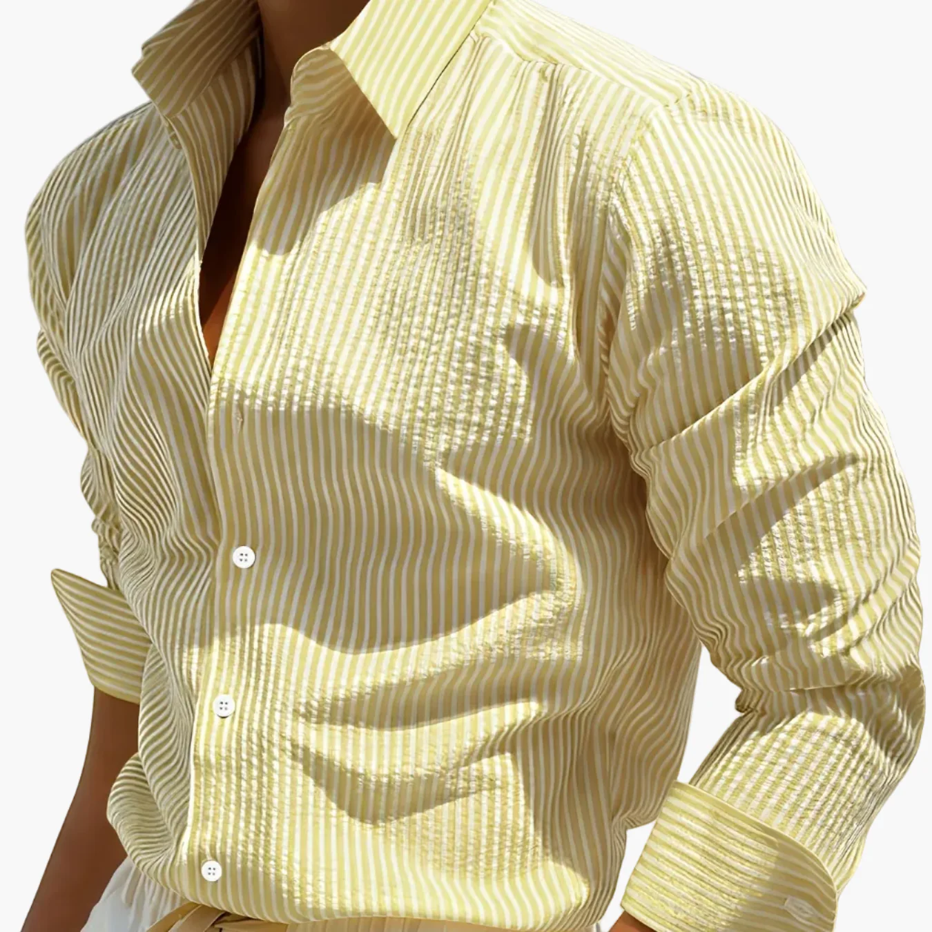 Chemise homme à rayures style décontracté pour la plage ou le bureau - Image 15