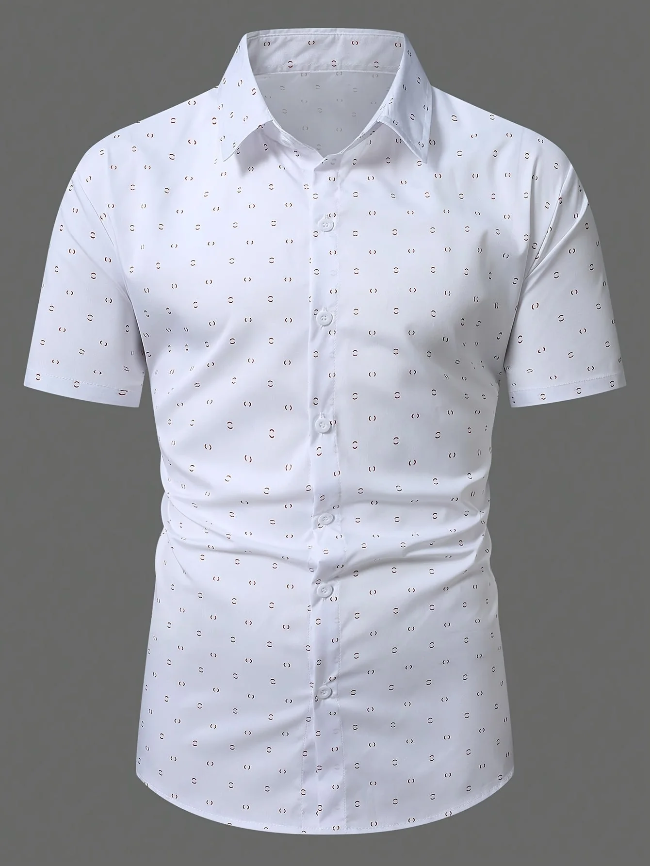 Chemise à manches courtes homme style casual imprimé élégant pour bureau ou sorties - Image 9
