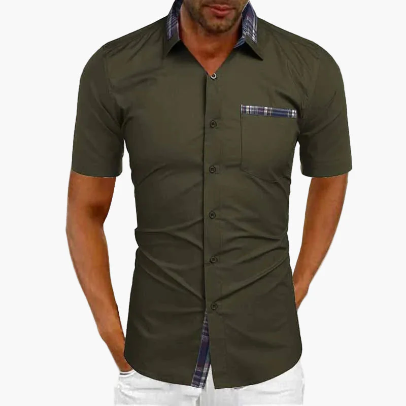 Chemise à manches courtes pour homme style décontracté chic avec détails contrastants - idéale pour toutes occasions - Image 9