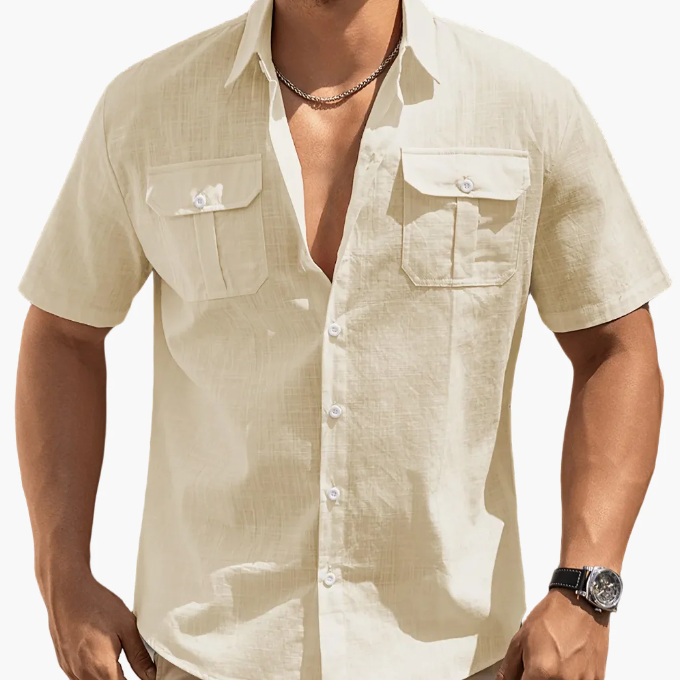 Chemise à manches courtes style casual pour homme avec poches – idéale pour l'été et les loisirs - Image 20