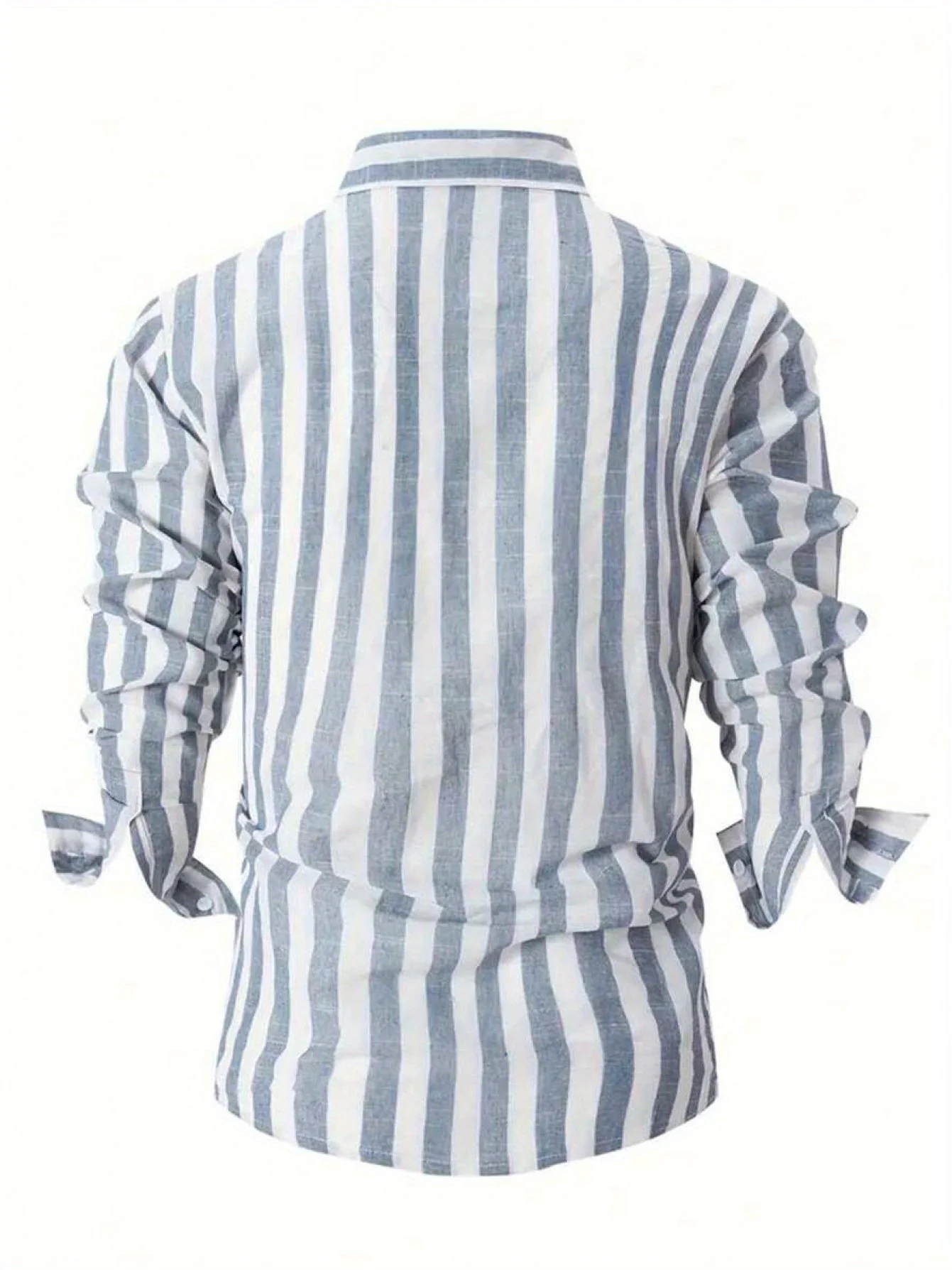 Chemise à rayures verticales décontractée pour homme – Style élégant et moderne, idéale pour toutes occasions - Image 3