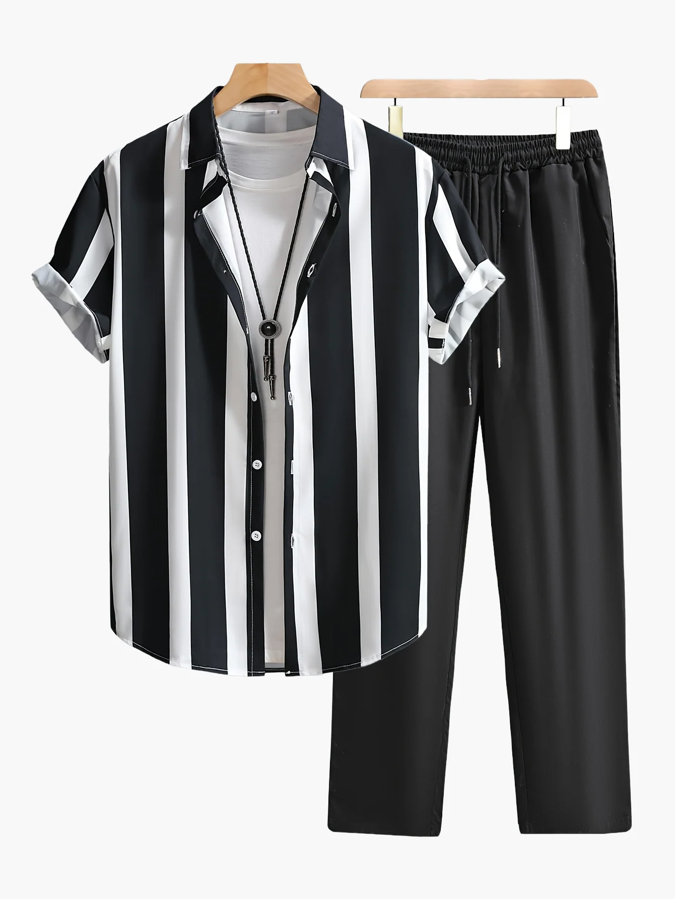 Chemise à Rayures Verticales Style Urbain pour Homme - Look Décontracté et Tendance - Image 7