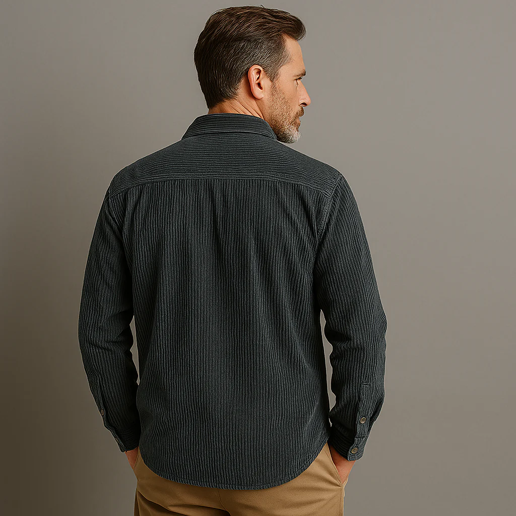 Chemise en velours côtelé style décontracté pour homme – idéale pour le quotidien et les loisirs - Image 5