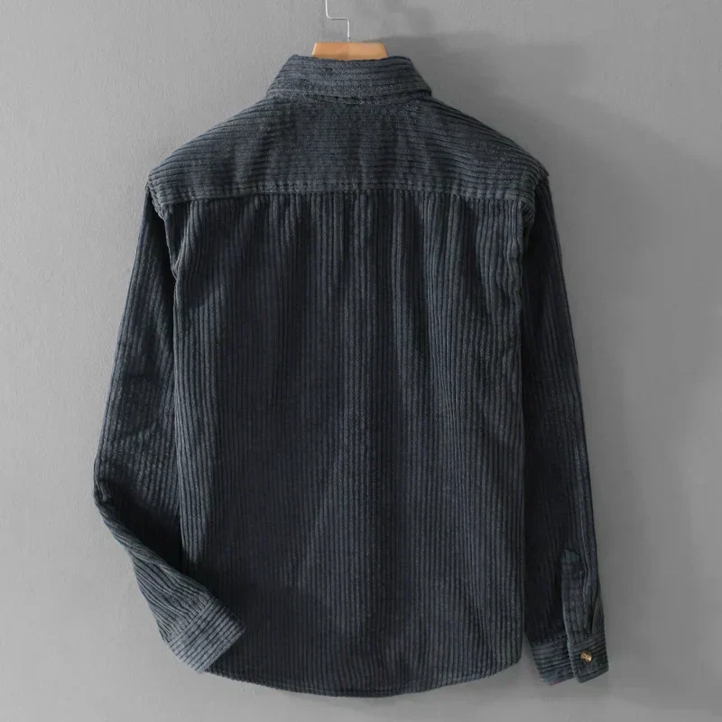 Chemise en velours côtelé style décontracté pour homme – idéale pour le quotidien et les loisirs - Image 6