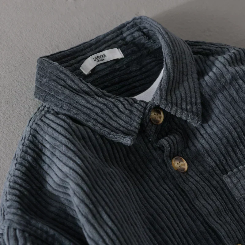 Chemise en velours côtelé style décontracté pour homme – idéale pour le quotidien et les loisirs - Image 7