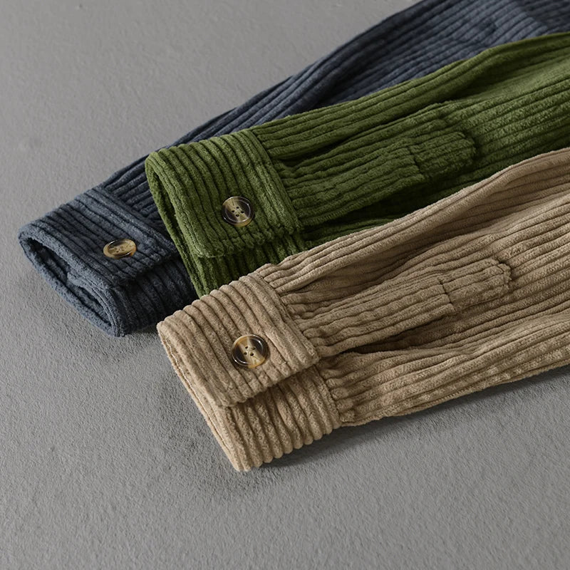 Chemise en velours côtelé style décontracté pour homme – idéale pour le quotidien et les loisirs - Image 9