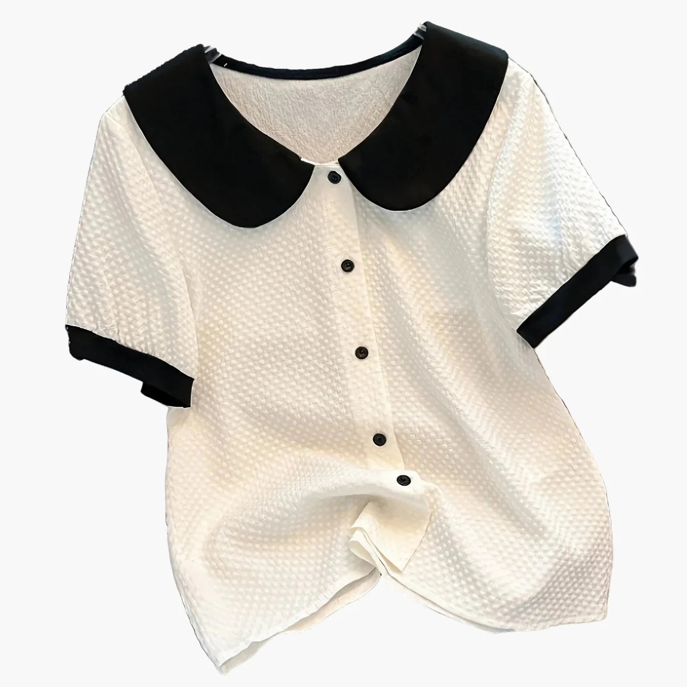 Chemisier élégant pour femme à col Claudine style rétro, manches courtes, idéal pour le bureau ou les sorties - Image 11