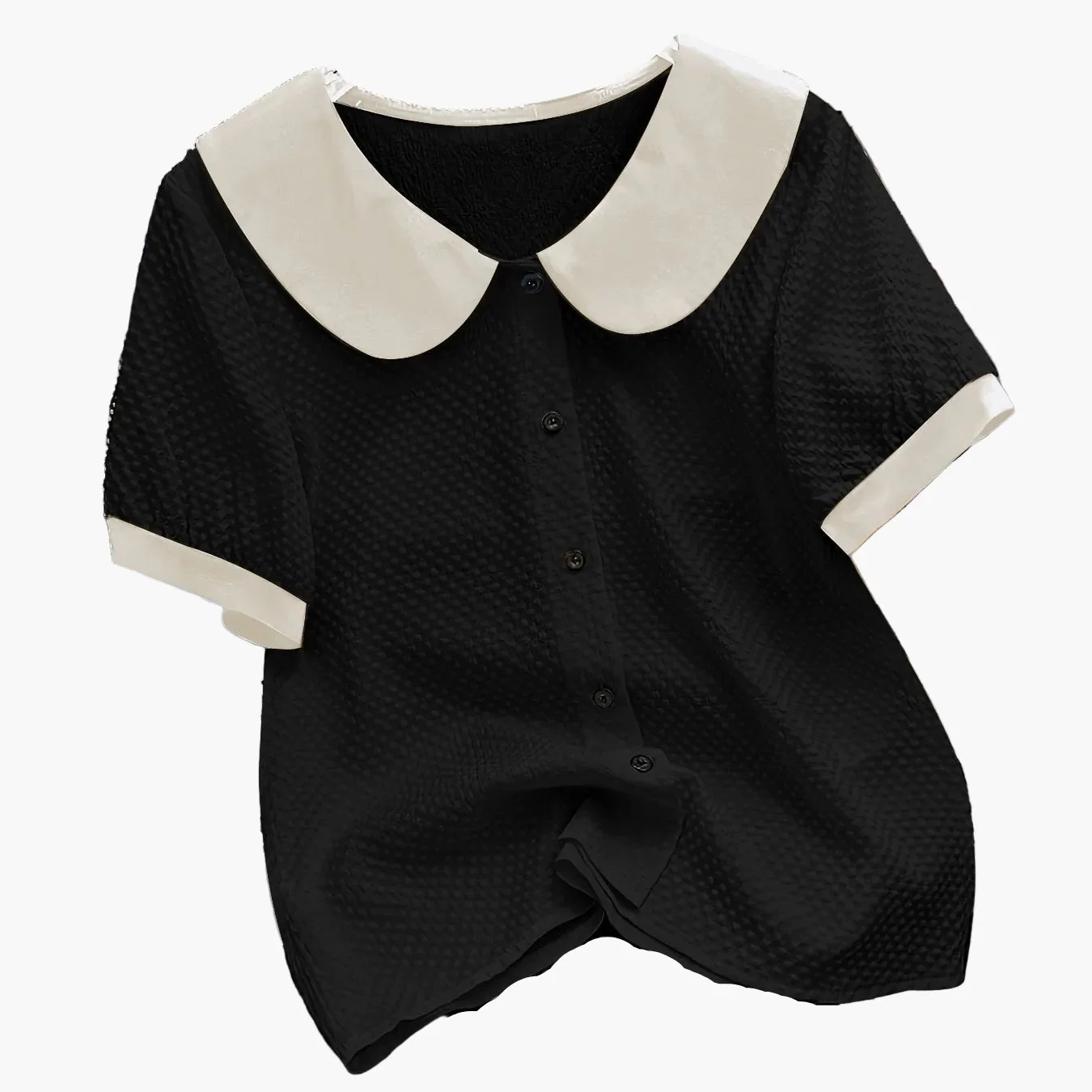 Chemisier élégant pour femme à col Claudine style rétro, manches courtes, idéal pour le bureau ou les sorties - Image 12