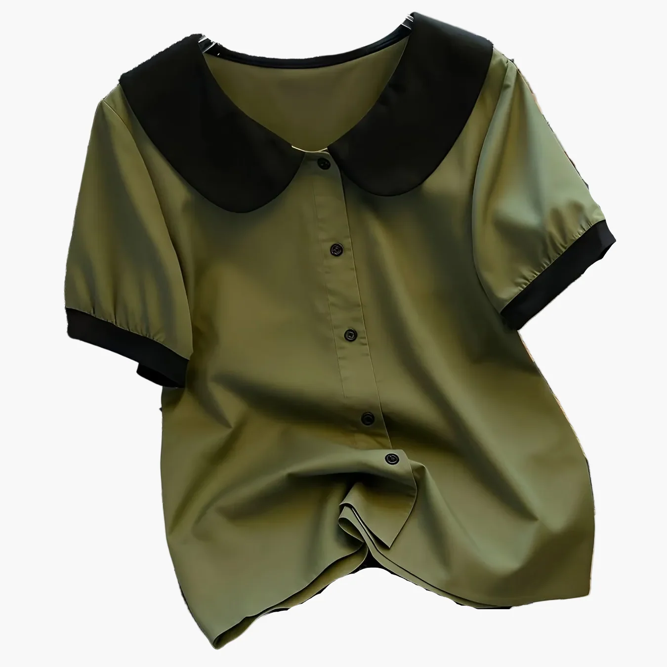 Chemisier élégant pour femme à col Claudine style rétro, manches courtes, idéal pour le bureau ou les sorties - Image 13