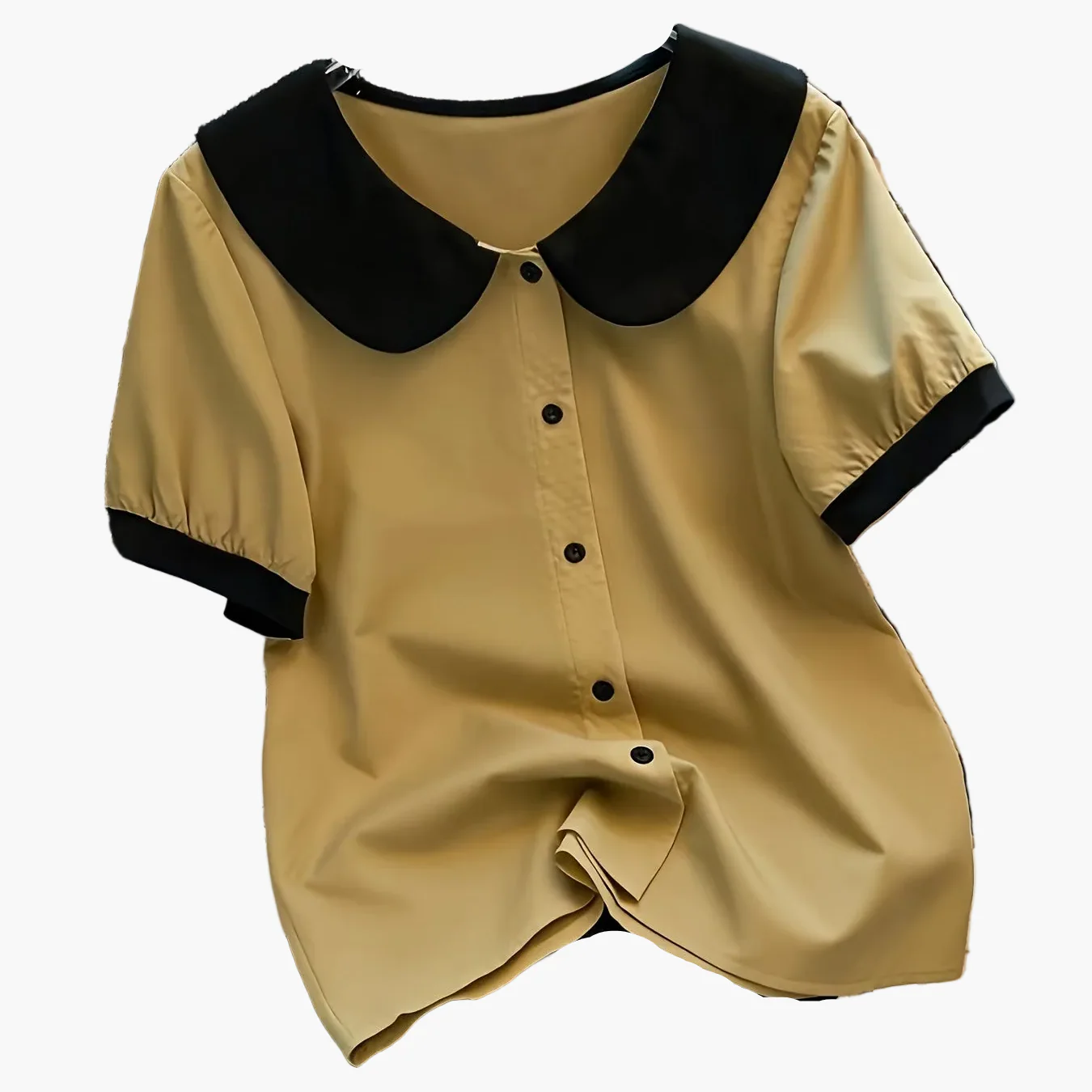 Chemisier élégant pour femme à col Claudine style rétro, manches courtes, idéal pour le bureau ou les sorties - Image 14