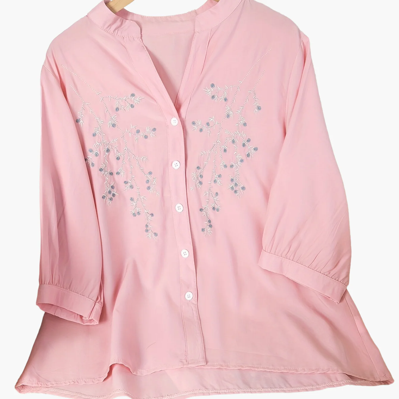 Chemisier femme élégant à broderie florale style estival pour bureau ou sortie - Image 11