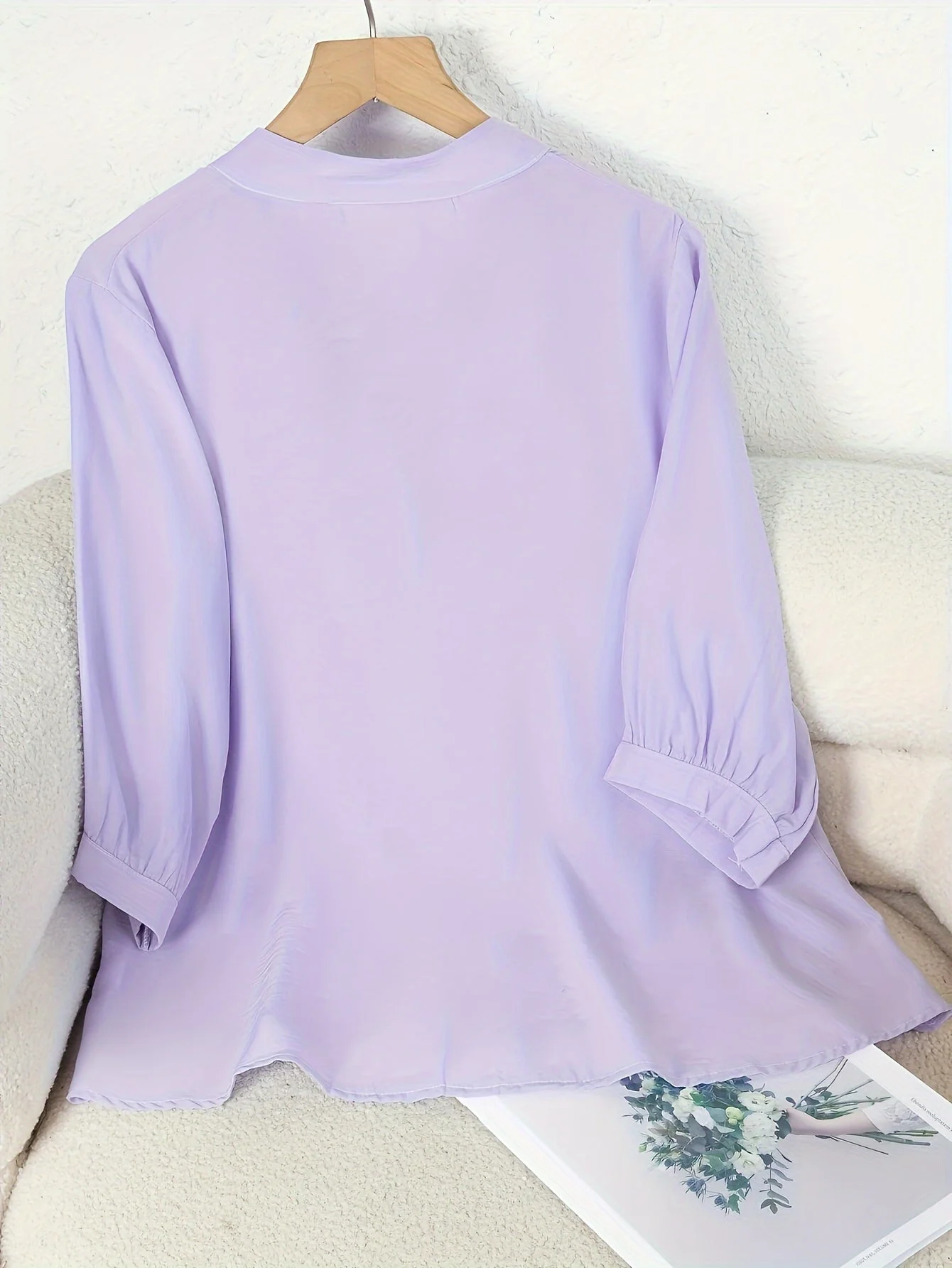 Chemisier femme élégant à broderie florale style estival pour bureau ou sortie - Image 6