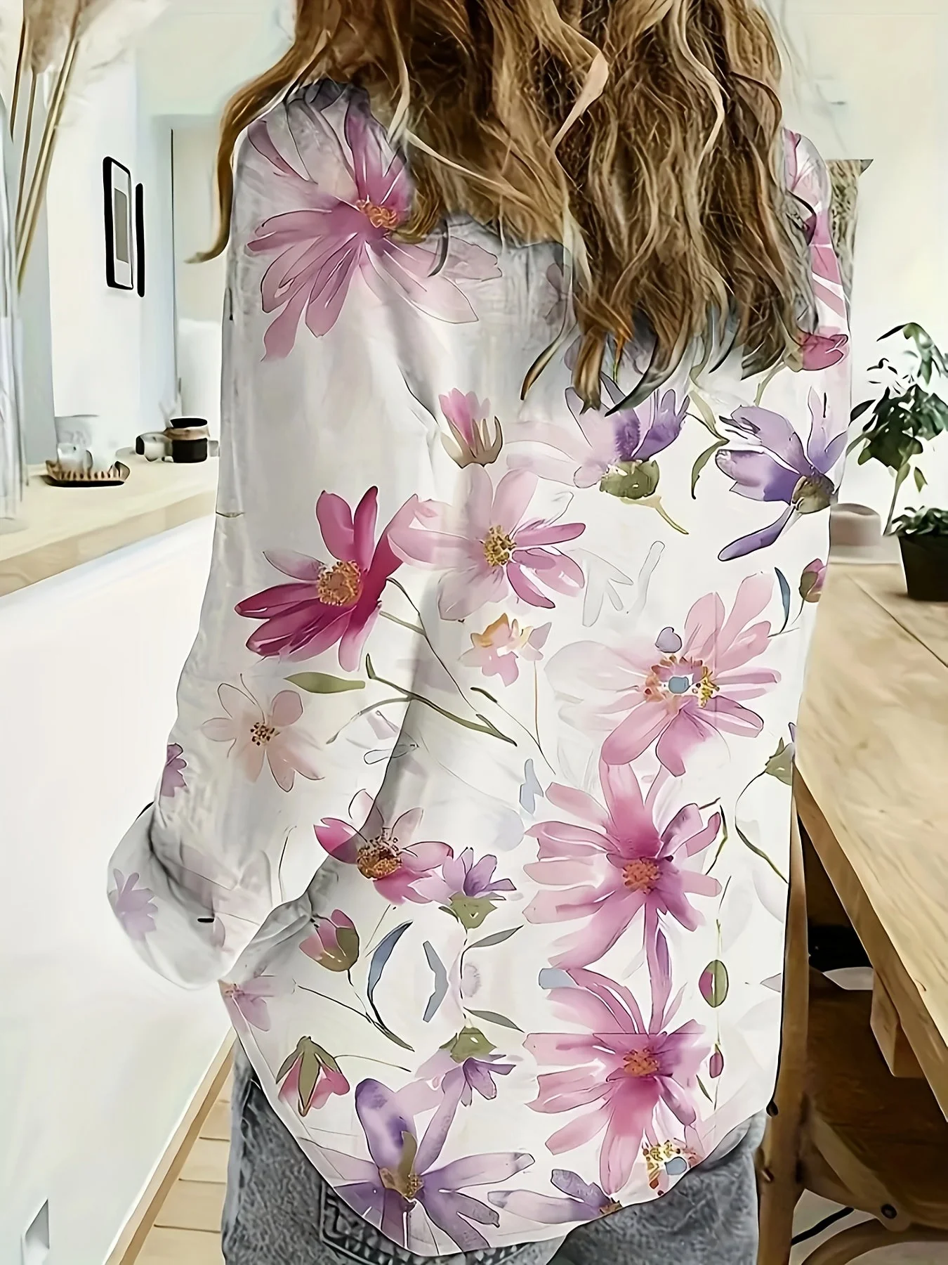 Chemisier femme élégant à imprimé floral style décontracté printemps-été - Image 3