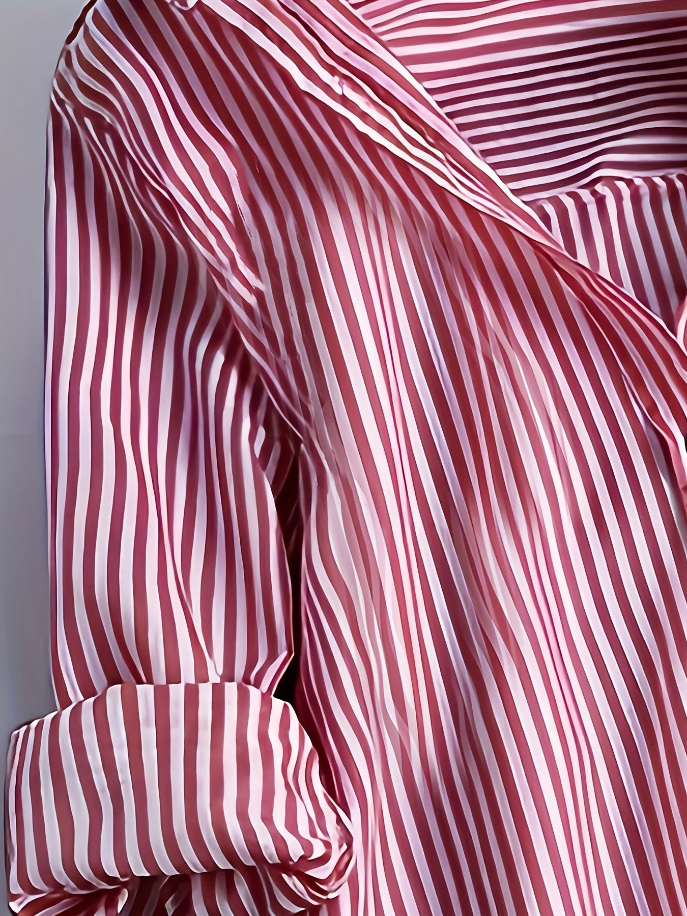 Chemisier long à rayures style décontracté pour femme, manches longues, idéal pour tous les jours - Image 10