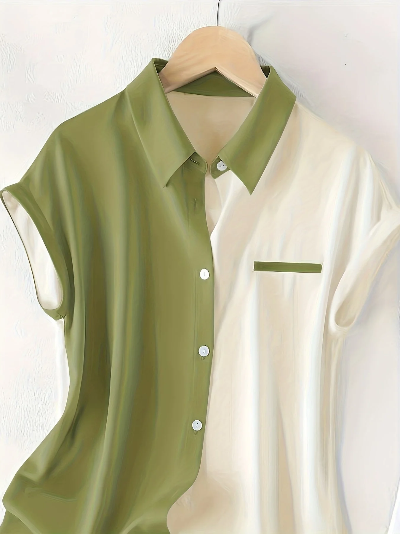 Chemisier Sans Manches Femme Style Élégant à Boutons pour Été - Image 2