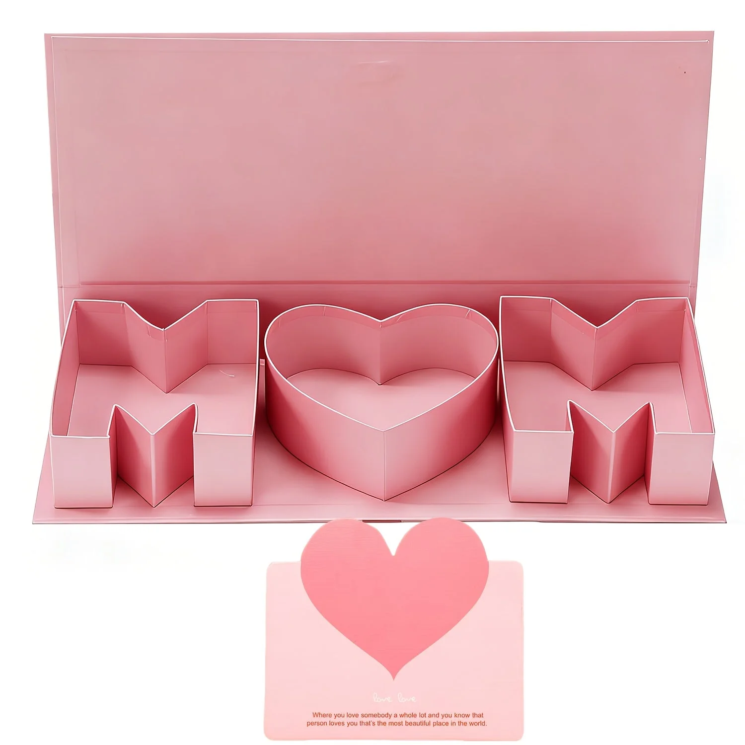 Coffret Cadeau Fantaisie Fête des Mères Femme – Boîte Présentoir Élégante avec Compartiments Lettres et Cœur - Image 4